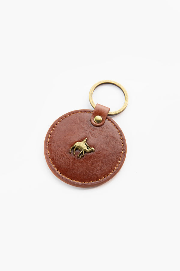 Leather Keyring 'Golden Ghan'