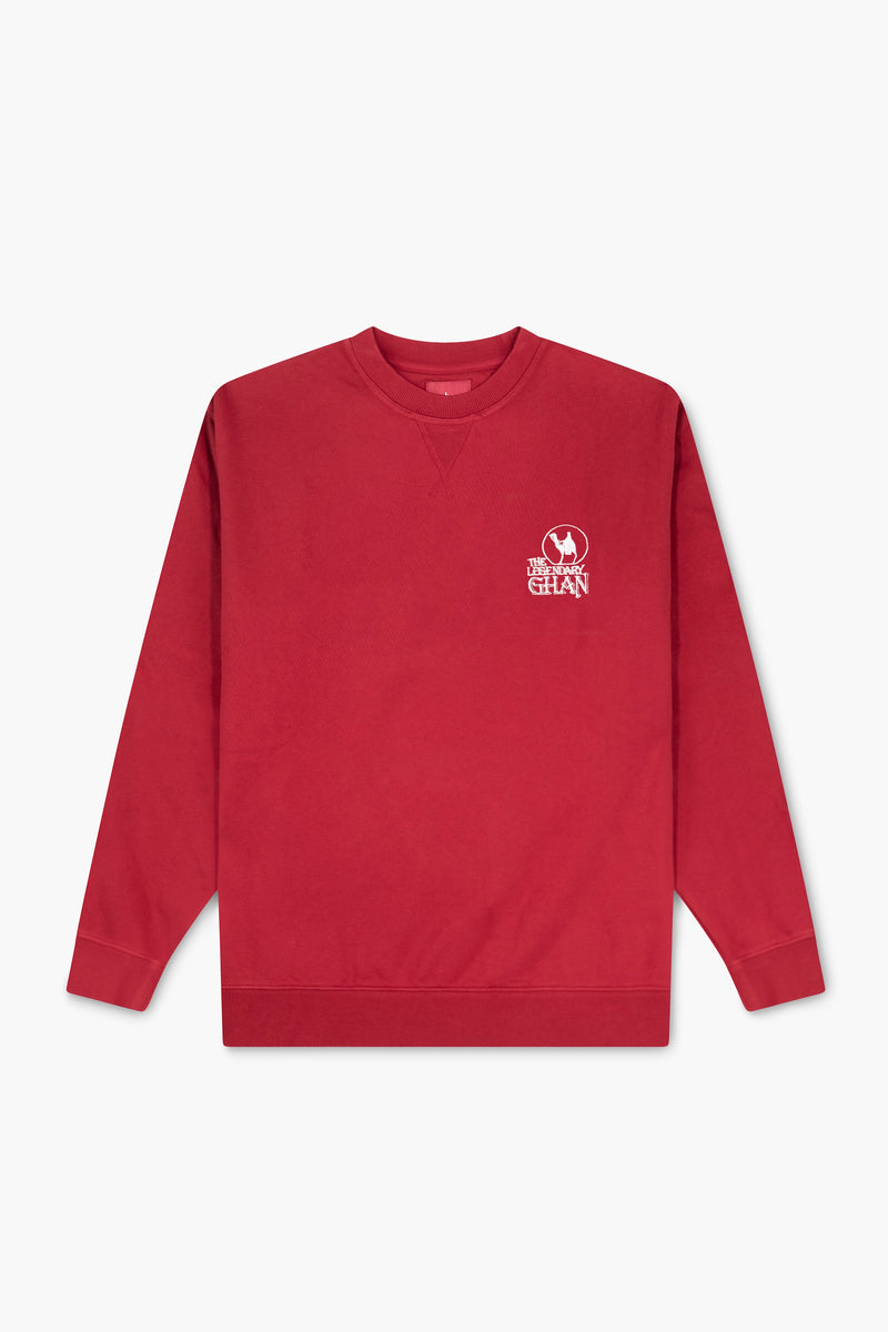 'Vintage Ghan Emblem' Sweatshirt Burgundy