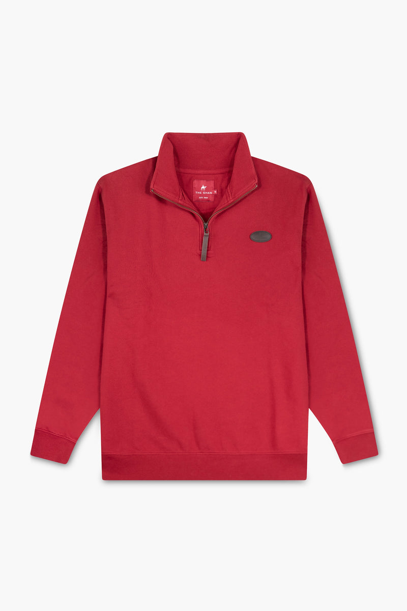 1/4 Zip 'Golden Ghan' Sweatshirt Burgundy