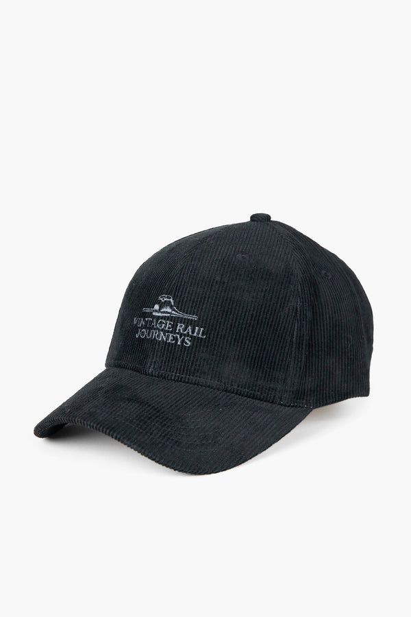 Vintage Rail Journeys Corduroy Cap Black