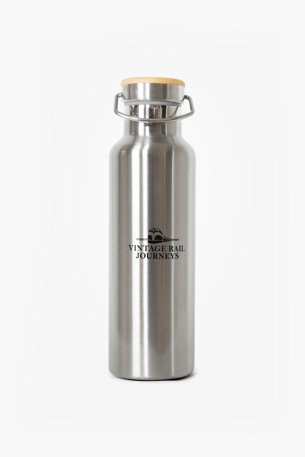 'Vintage Rail' Water Bottle 600ml Black