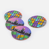 Melbourne Skydeck Indigenous Printed Coasters