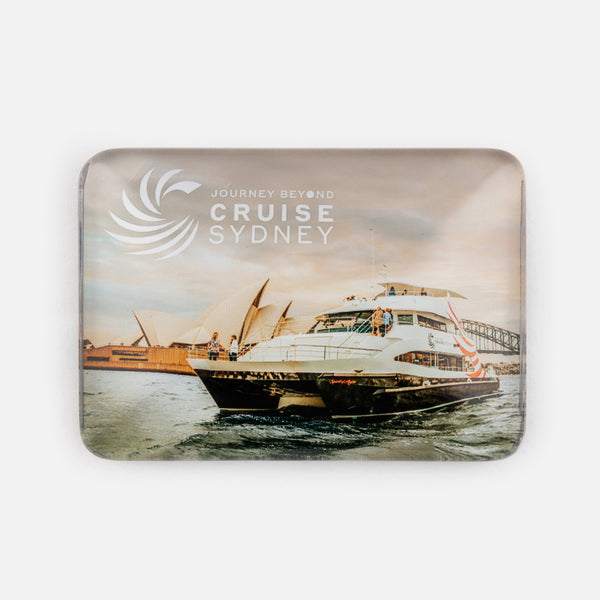 Cruise Sydney Crystal Rectangle Harbour Magnet