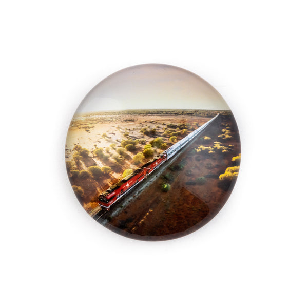 The Ghan Crystal Round Outback Magnet